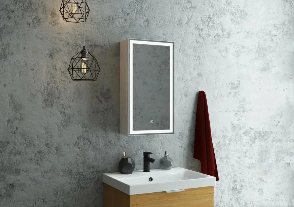 Приобрести continent зеркало шкаф с подсветкой allure 35х65 см, сенсорный включатель, правосторонее,белое