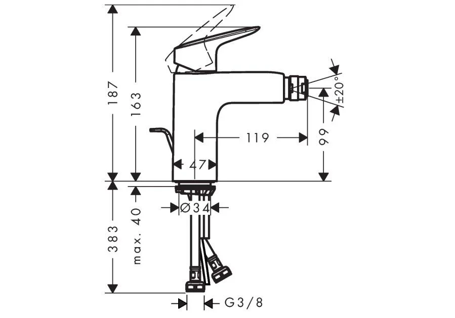 Приобрести 71200000 logis смеситель для биде 100, однорычажный