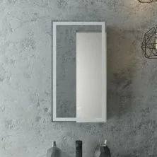 Continent Зеркало шкаф с подсветкой Allure 35х65 см, сенсорный включатель, левосторонее, белое