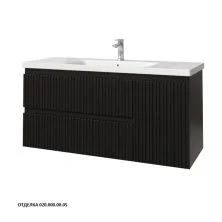 Caprigo Тумба с раковиной FORTE-Smalty TYPE 120 см, левая, черная, эмаль