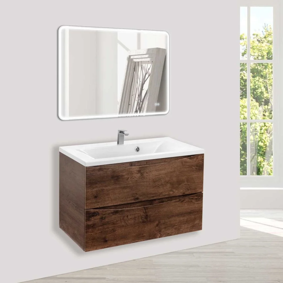 Приобрести vincea тумба подвесная mia 75 см, темное дерево с белой раковиной vmc-2ma750rw;vcb-3m750w