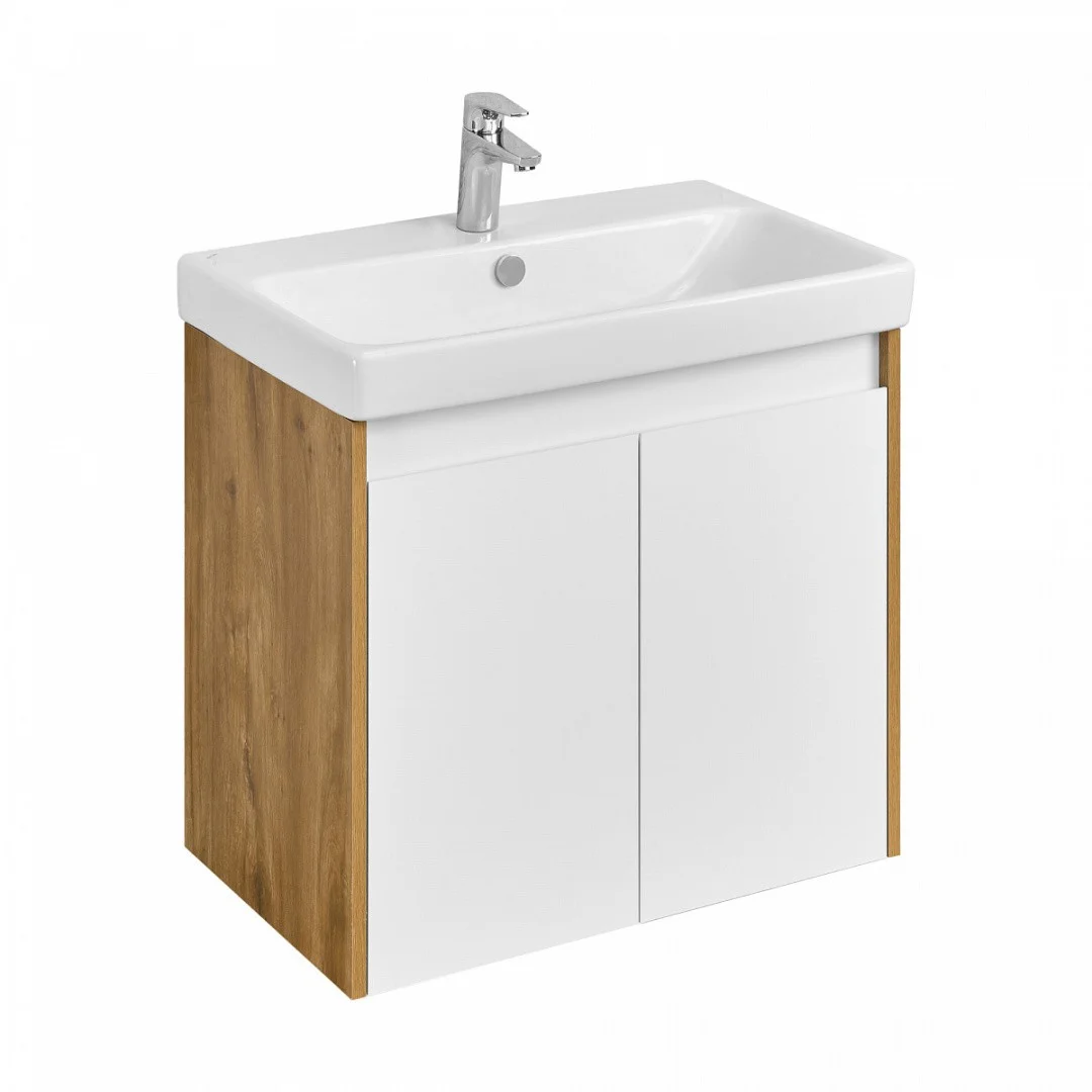 Приобрести акватон тумба c раковиной сканди 70 doors универсальная, белый/дуб рустикальный