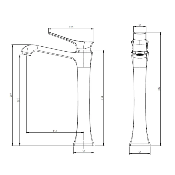Приобрести comforty высокий смеситель для раковины 30 см, хром, fc066b-cct