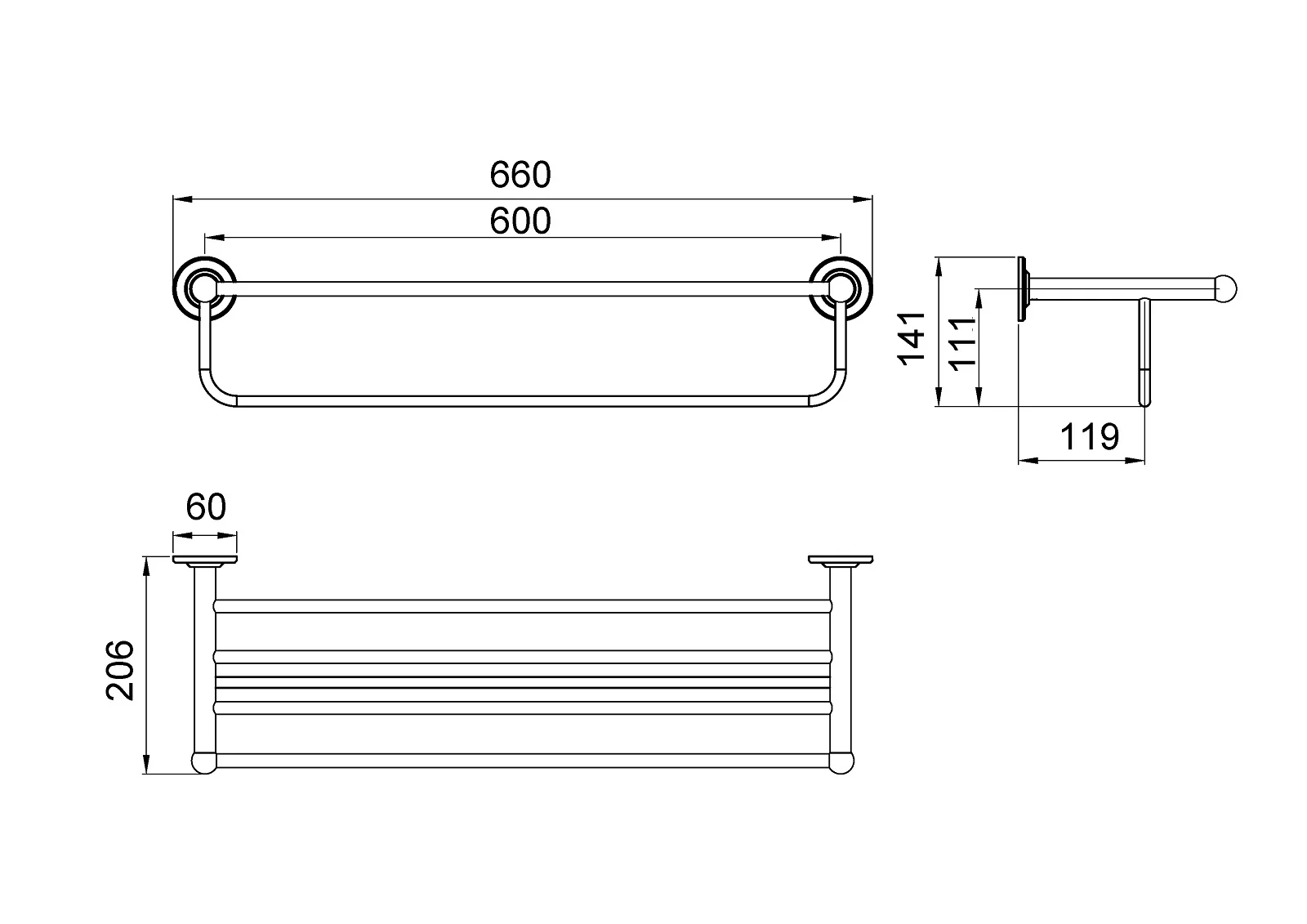 Приобрести полка для полотенец timo nelson 150058/00 хром