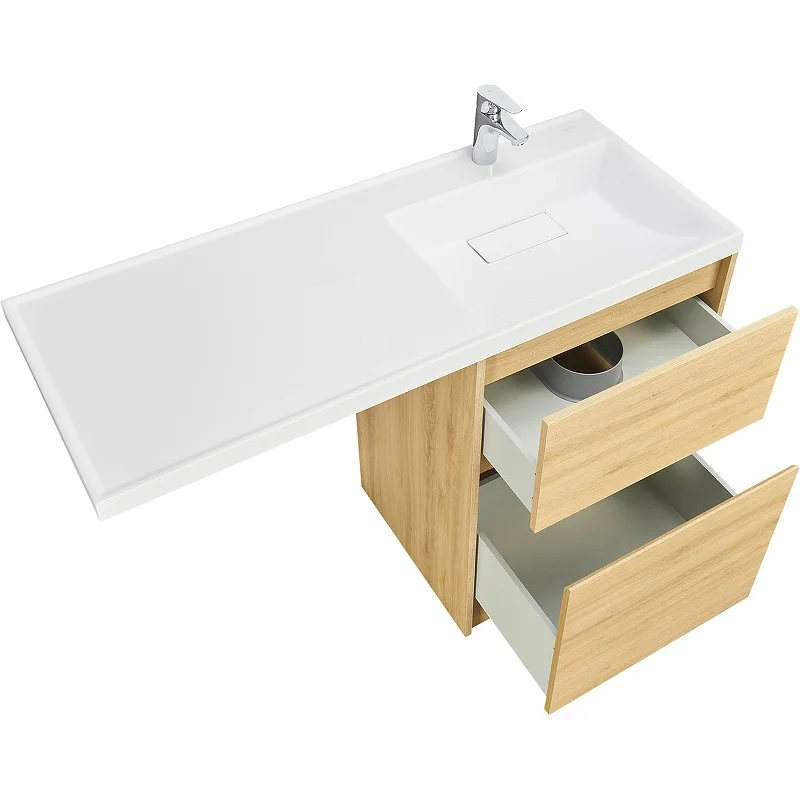 Приобрести тумба напольная с раковиной-столешницей акватон лондри 120 r/l, дуб сантана