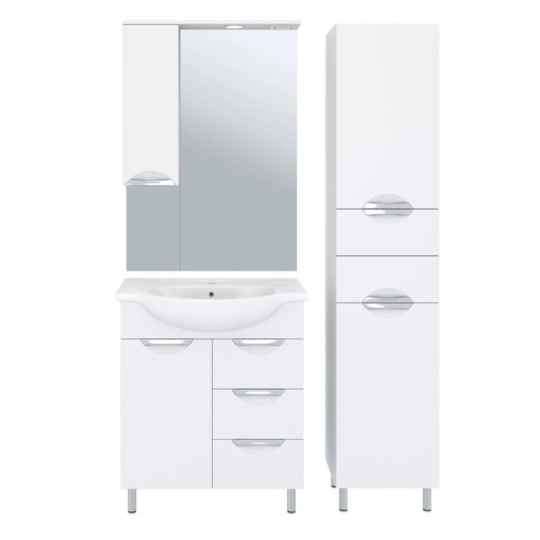 Приобрести aqua de marco зеркало-шкаф eleganse 70 см, левое, белый\хром 1070cele/l