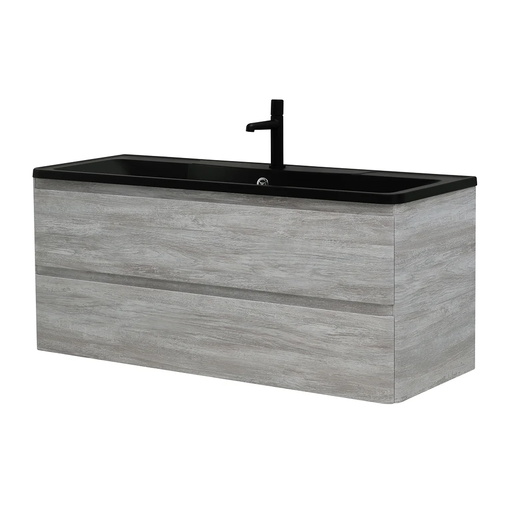 Приобрести belbagno тумба с раковиной albano 120 см, подвесная rovere vintage bianco, чёрная раковина