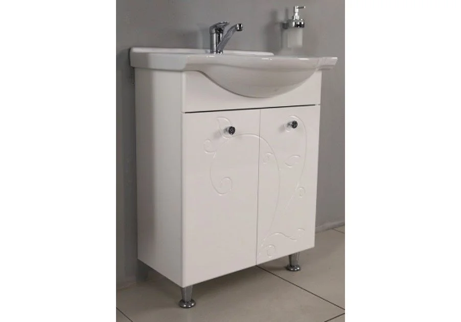 Приобрести тумба напольная с раковиной акватон лиана 65 см 1a165701ll010, 1wh109651,белый