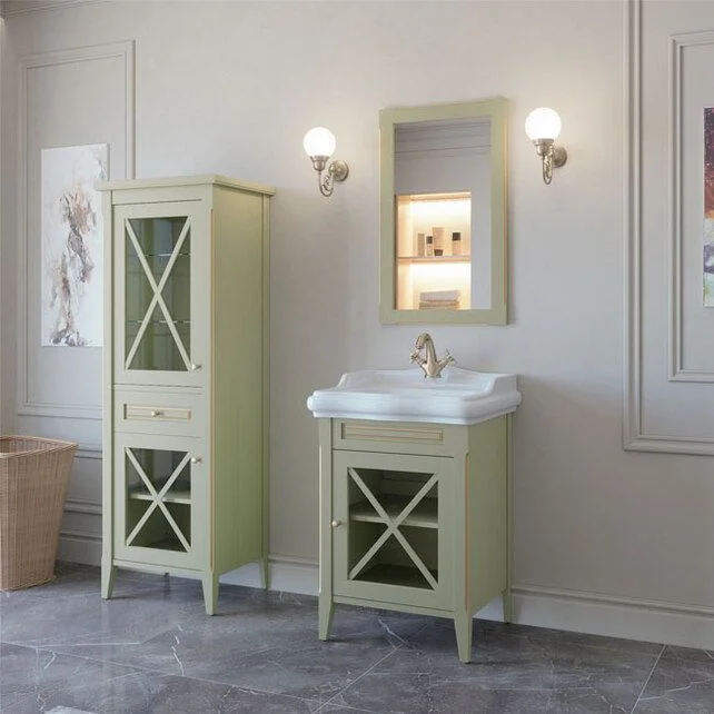 Приобрести caprigo тумба с раковиной napoli 60 см, правая, зеленая, эмаль