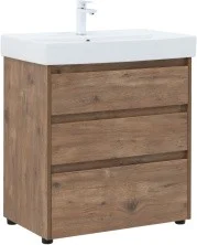 Aquanet Тумба с раковиной Nova Lite 75 см,дуб рустикальный (3 ящика)