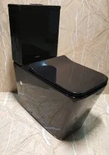 Унитаз напольный, безободковый с сиденьем CeramaLux RIMLESS NS-2170-18