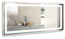 Azario Зеркало Лира 120х60 см, белый, с подсветкой, сенсорный выключатель, часы, подогрев LED-00002335