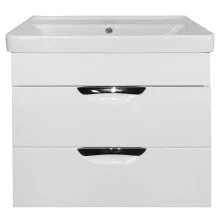 Loranto Тумба подвесная с раковиной Стиль- 60/2 "Соло" 60х58см, с доводчиками, белая (CS00070539)