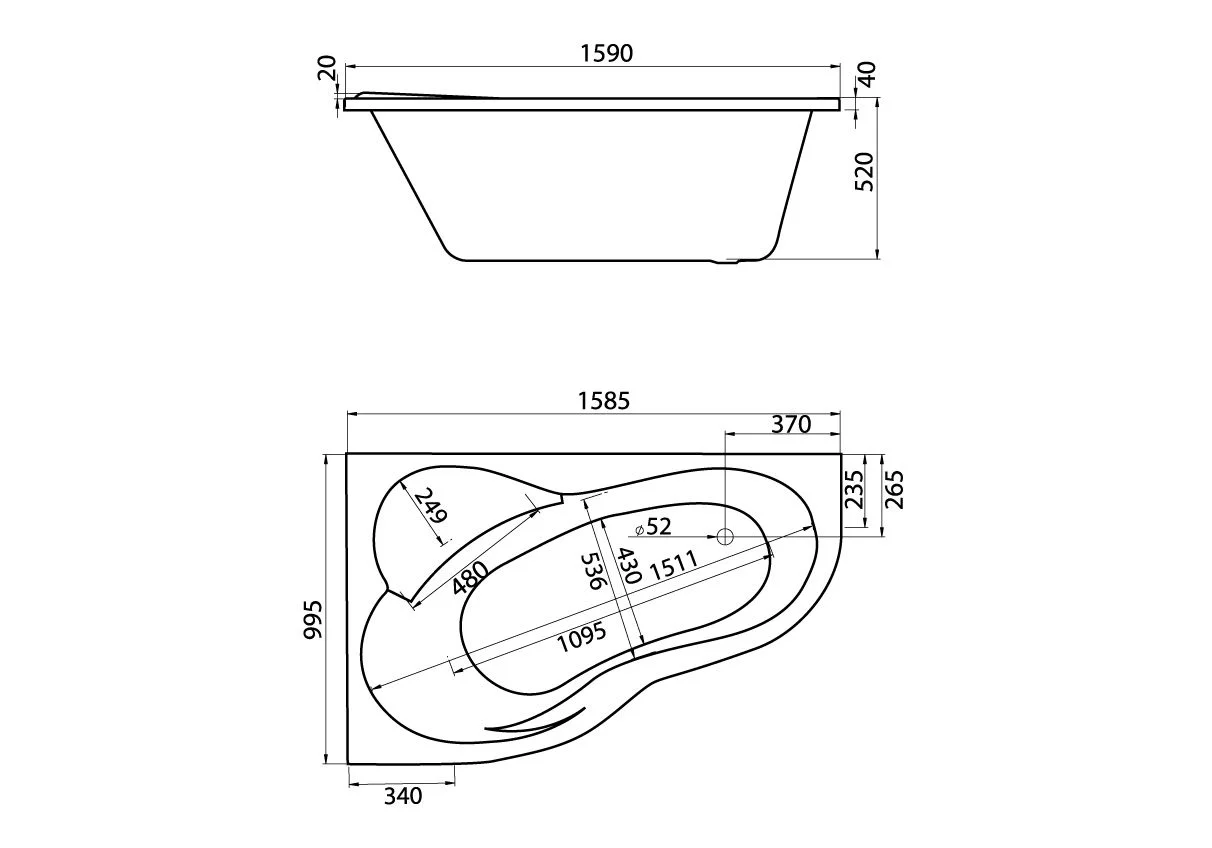 Приобрести ванна акриловая santek ибица xl 160х100 правосторонняя белая 1-wh11-2-037-r