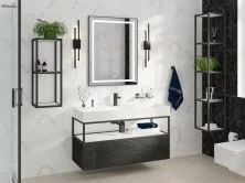 Cezares Тумба подвесная с раковиной CADRO 80 см см, одноярусная Nero, черная CADRO-80/46/30-1C-SO-MET-ST