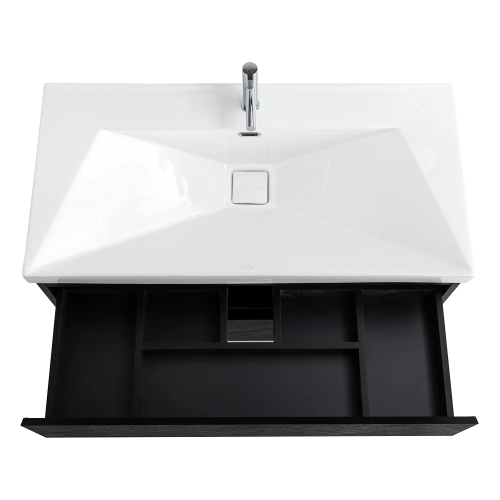 Приобрести cezares тумба подвесная с раковиной molveno 90 см nero, черная molveno-90-2c-so-nc