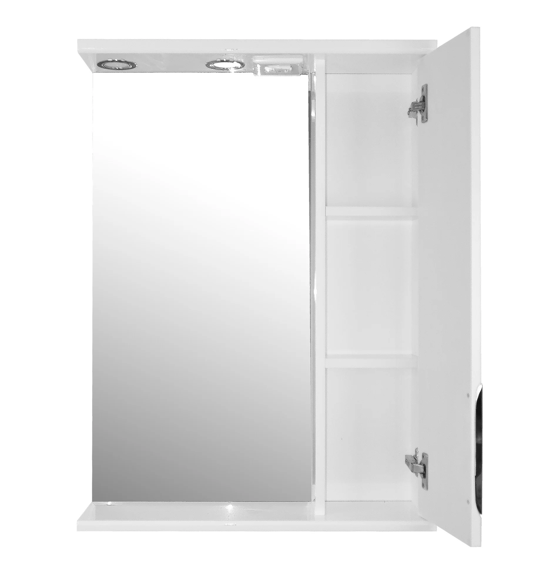 Приобрести loranto зеркало-шкаф стиль соло 60х83 см, правостороннее, фрезерованный фасад, белый (cs00024671)