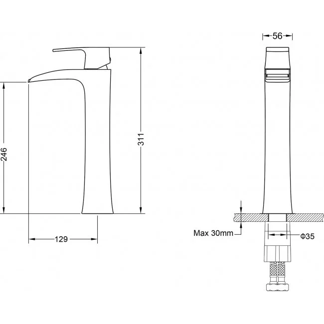 Приобрести gappo смеситель для раковины g1007-31, высокий, белый/хром 95139