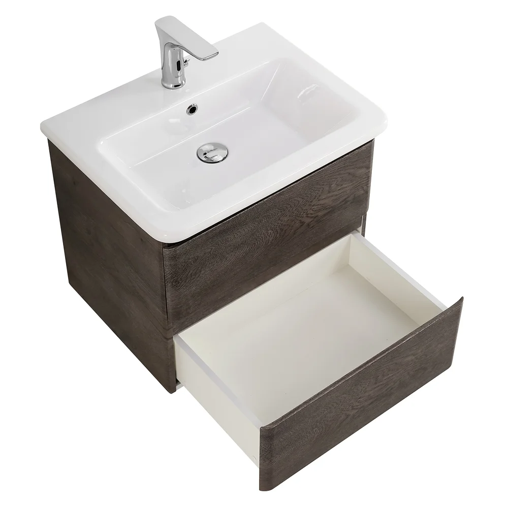 Приобрести belbagno тумба с раковиной albano-cer 50 см, подвесная rovere nature grigio, белая раковина