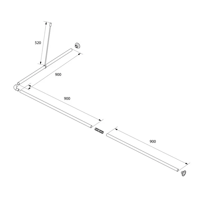 Приобрести iddis карниз для ванны elegante, угловой 90-180см, хром, 050a200i14