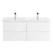 BelBagno Тумба с раковиной MARINO-CER 120 см, подвесная с ящиками Bianco Opaco, белая раковина
