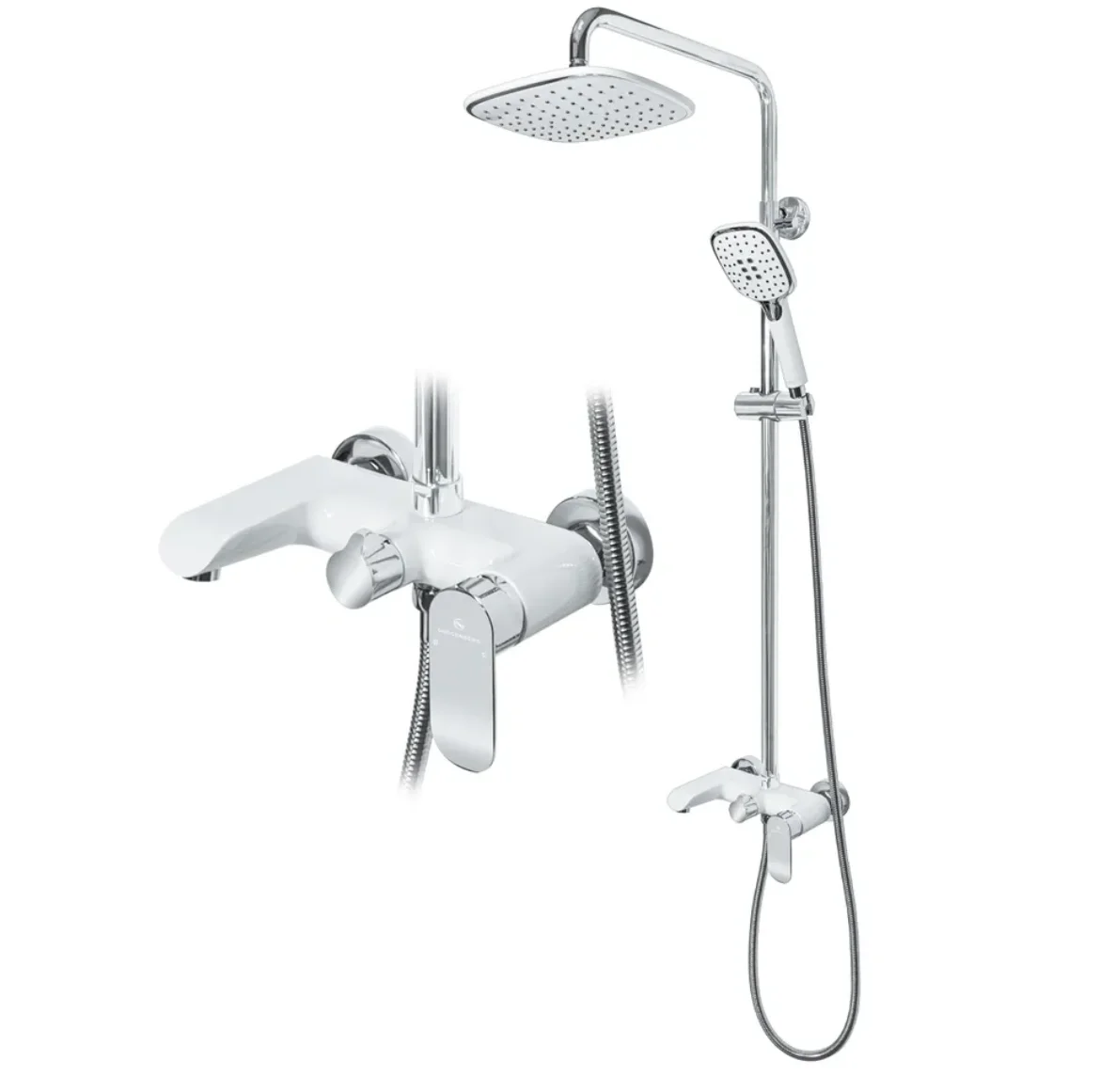 Приобрести grocenberg душевая система, белая\хром gb7010wc