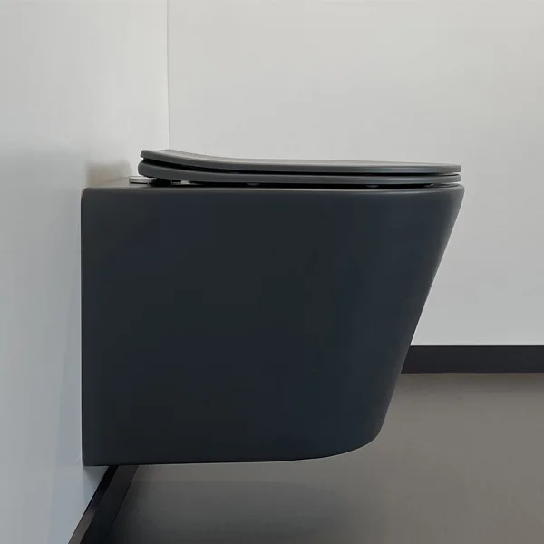 Приобрести comforty подвесной унитаз 105mdh безободковый, сиденье дюропласт softclose тонкое, быстросъёмное (графит матовый)