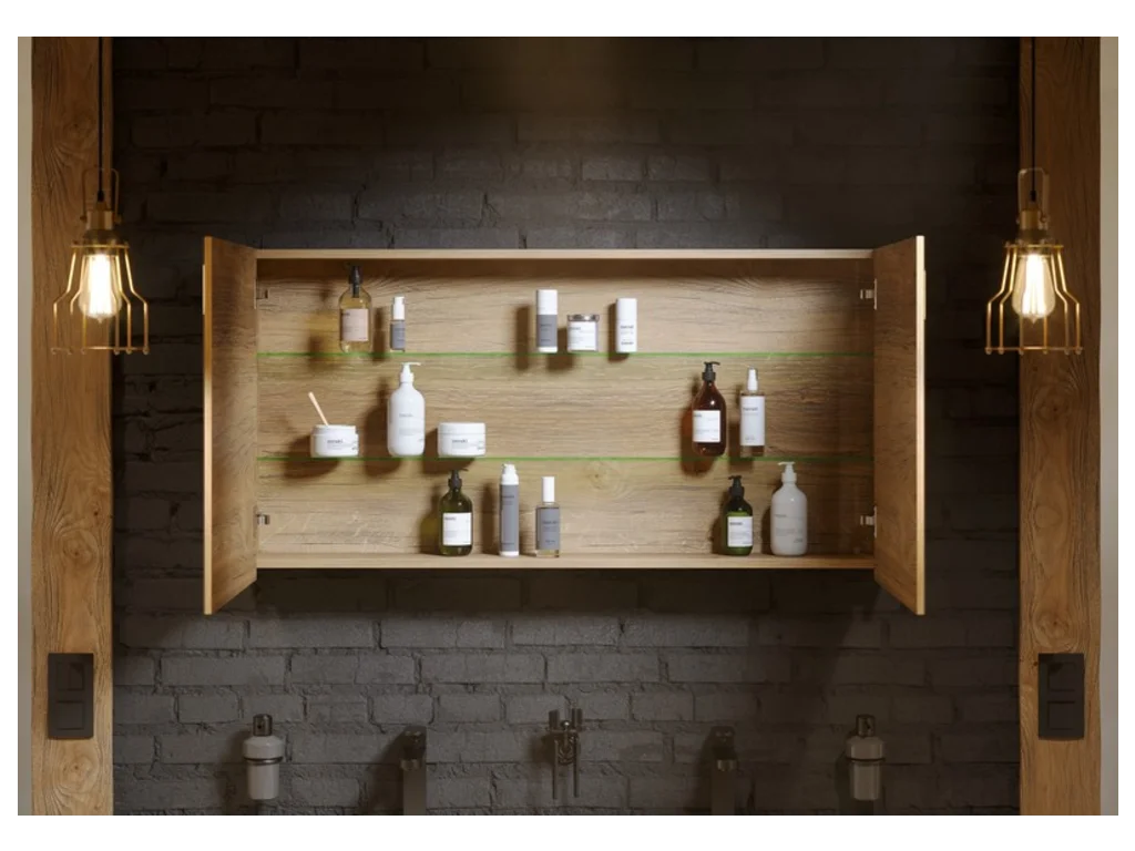 Приобрести зеркало-шкаф aqwella mobi 120см серый бетон mob0412;mob0717bs