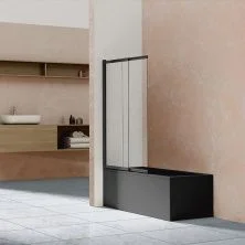 Vincea Шторка на ванну 100 см, прозрачное, черная VSB-1E100CLB