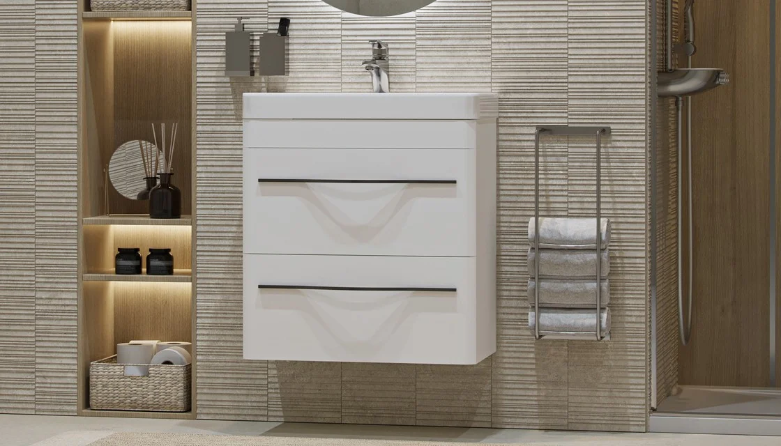 Приобрести тумба подвесная с раковиной velvex jill 60 см белый/матовый tpjil.60.2y-233