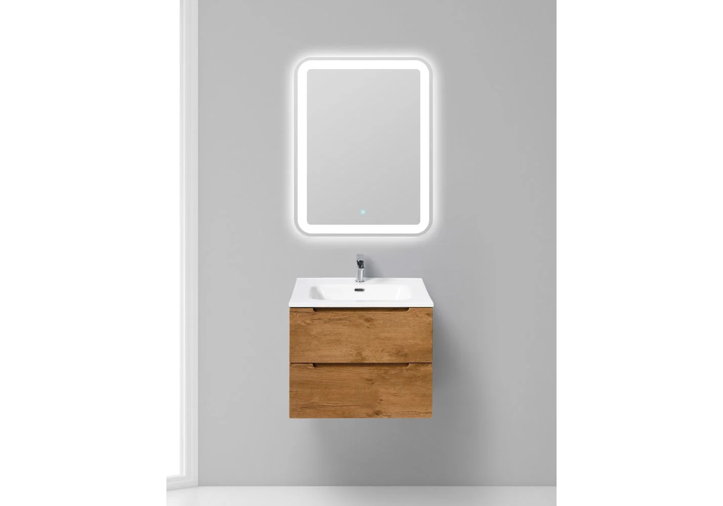 Приобрести тумба подвесная с раковиной belbagno etna-600-2c-so-rn-p 60 см, rovere nature
