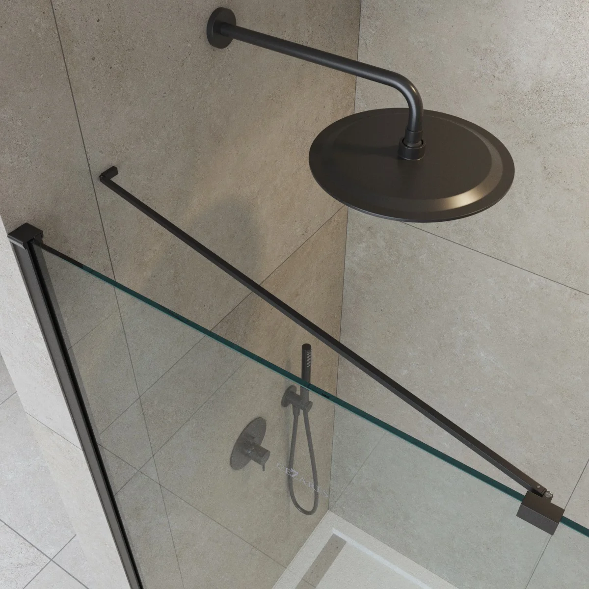 Приобрести cezares душевая перегородка liberta 125 см, черный liberta-l-1-tb-125-c-nero