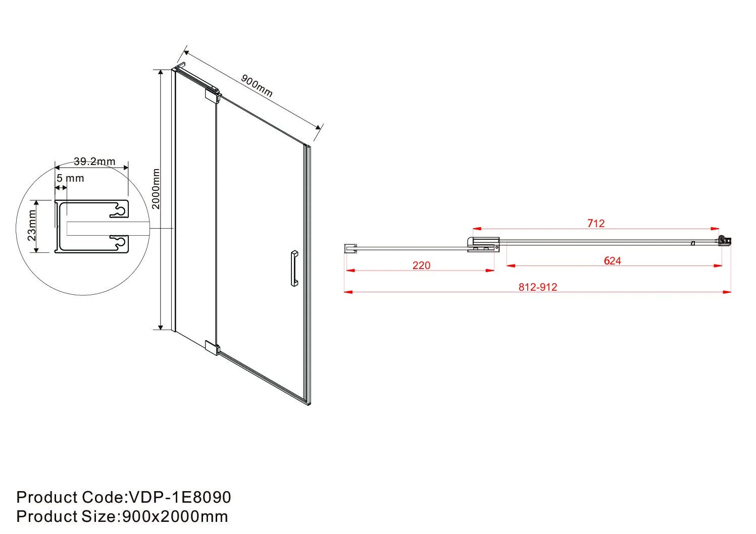 Приобрести vincea душевая дверь extra 80 см, тонированное, хром vdp-1e8090cg
