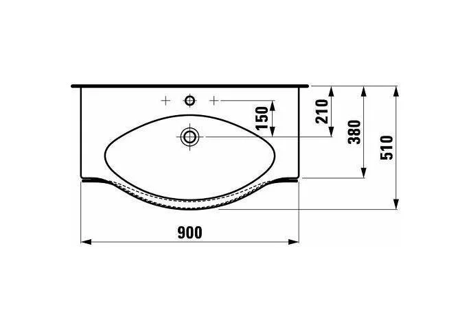Приобрести раковина столешница laufen palace 90 см, 8.1270.2.000.104.1