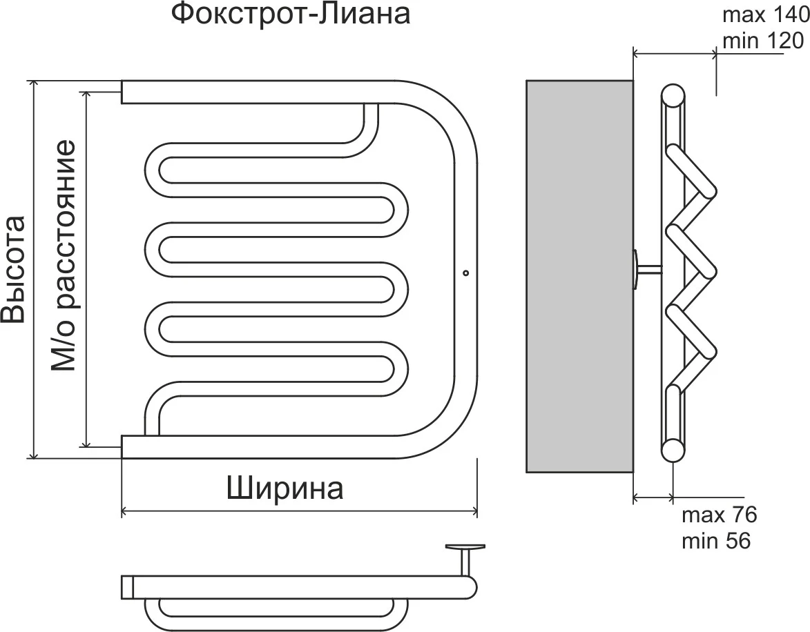 Приобрести полотенцесушитель 500х500 мм водяной terminus фокстрот - лиана мп-образный, хром 4620768880971