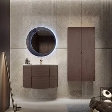 Cezares Тумба подвесная с раковиной EDEN 91 см Rovere scuro Soft, стекло, коричневая 55070