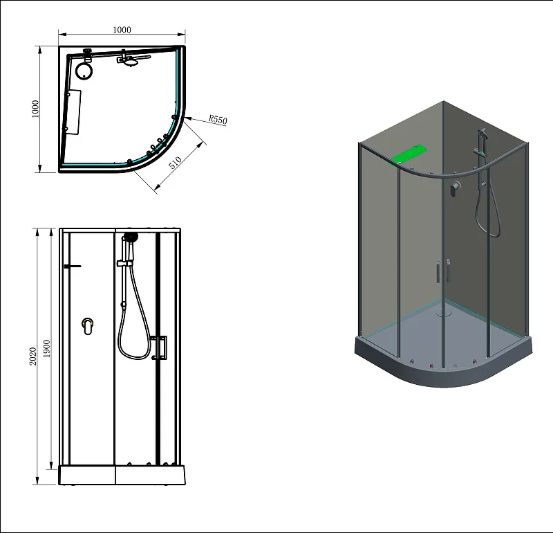 Приобрести aquanet душевая кабина passion evo 100r black 100x100 см
