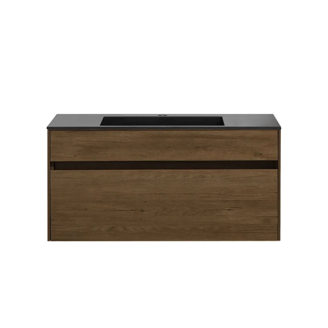 Приобрести vincea тумба подвесная chiara 100 см, дуб табак с черной раковиной vmc-2c100to;vcb-13100b