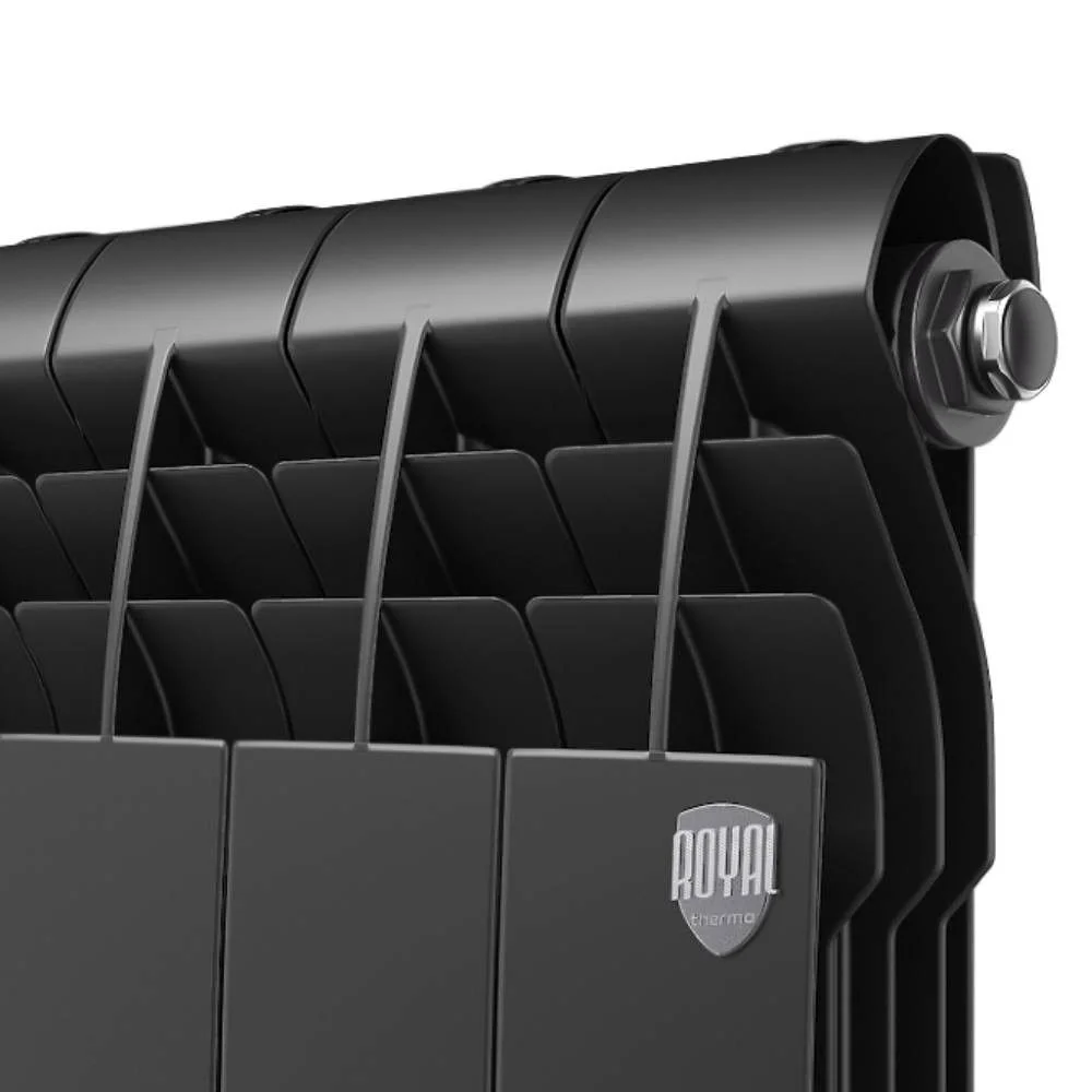 Приобрести royal thermo радиатор алюминиевый biliner alum 500 noir sable ( черный графитовый ) - 6 секц.