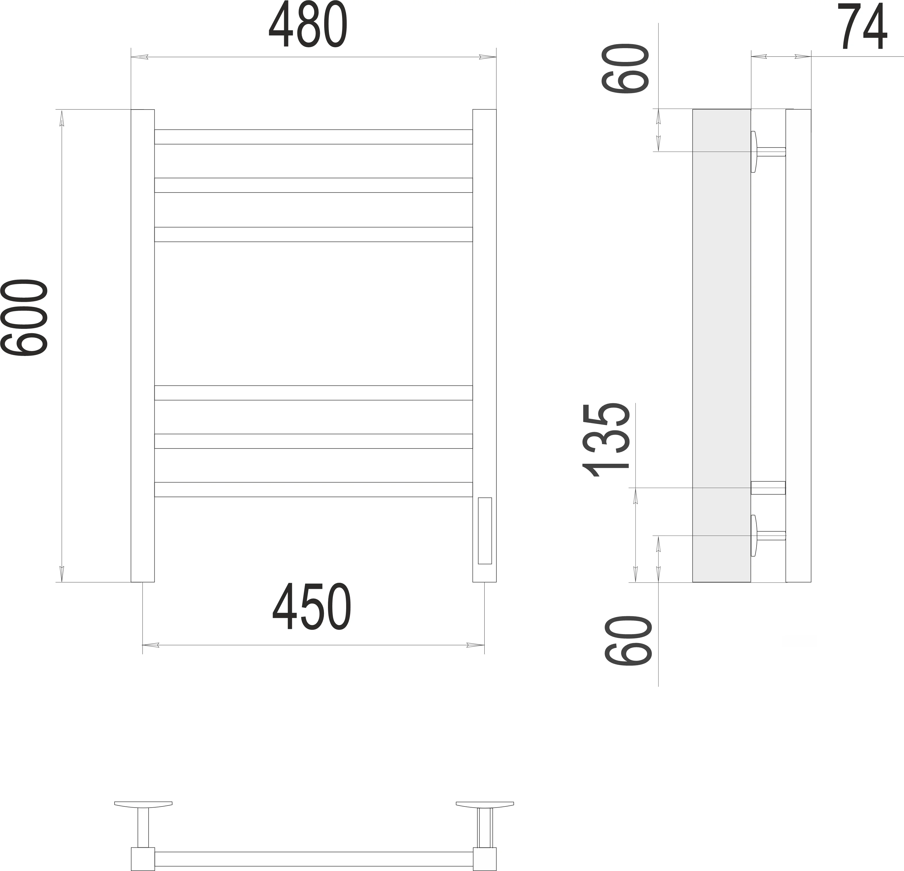 Приобрести полотенцесушитель 450х600 мм электрический terminus ватикан п6, кс 9003, белый матовый 4670078527509