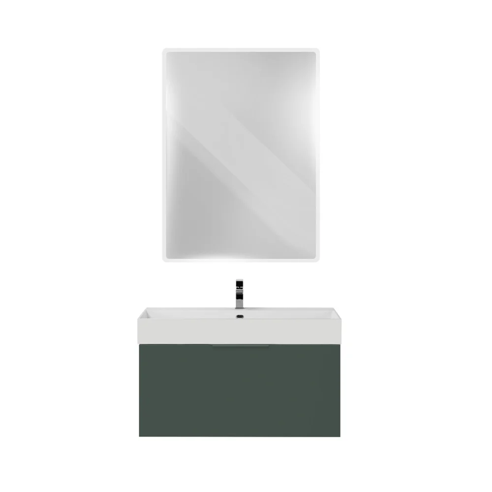 Приобрести cezares тумба подвесная с раковиной premium 90 см verde opaco, серая 55405