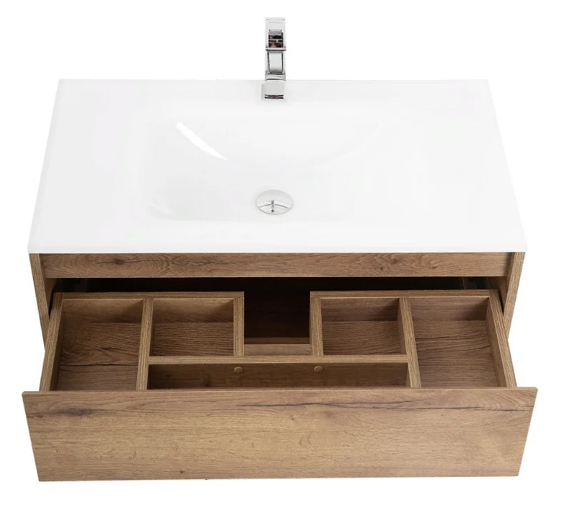 Приобрести тумба подвесная с раковиной belbagno kraft-900-2c-so-rt 90 см, rovere tabacco
