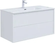 Aquanet Тумба с раковиной Lino 100 см, белая глянец