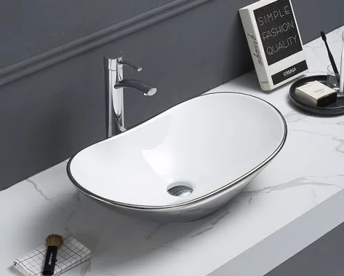 Приобрести раковина накладная ceramalux 61 см nc 7811asw