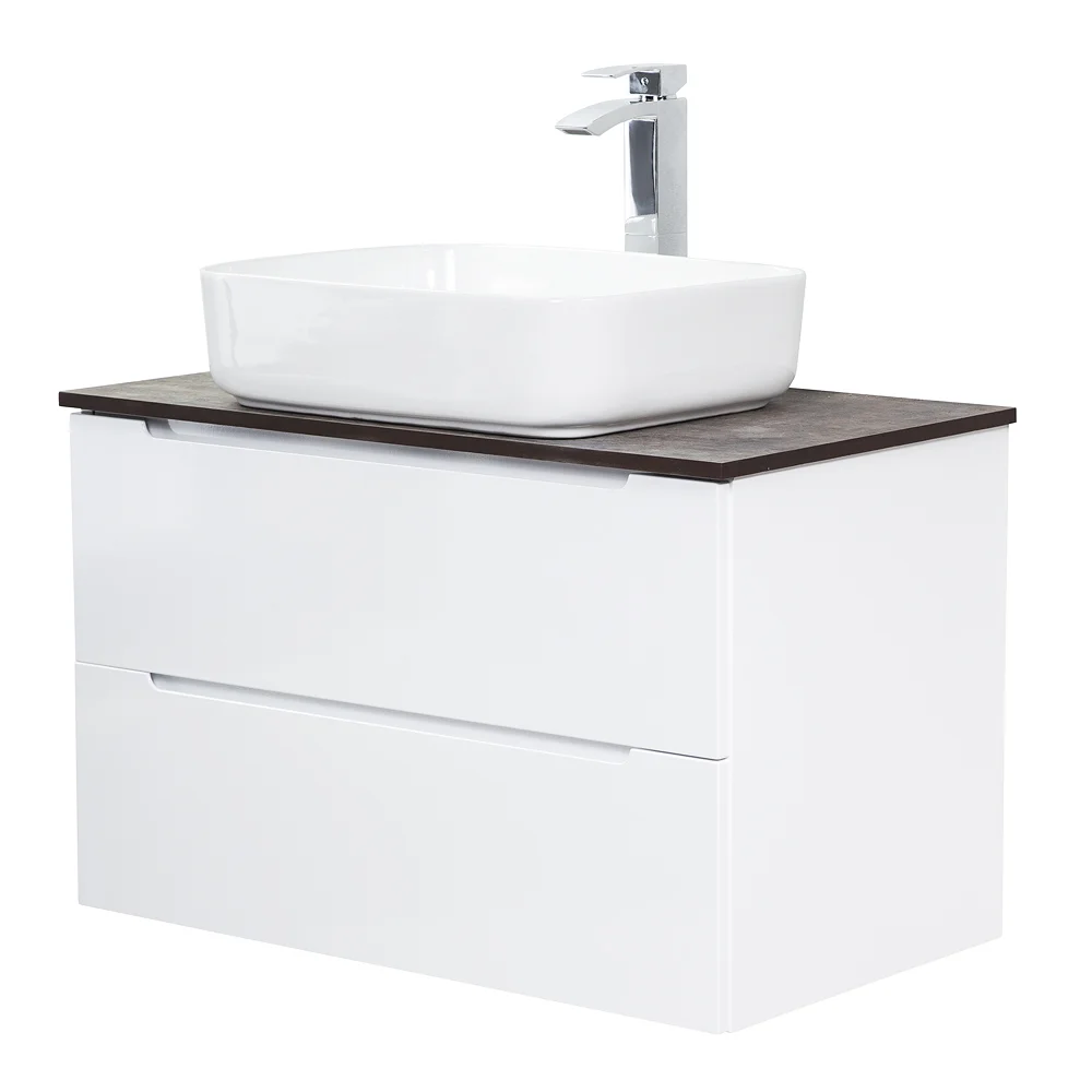 Приобрести belbagno тумба со столешницей etna 80 см, подвесная bianco lucido