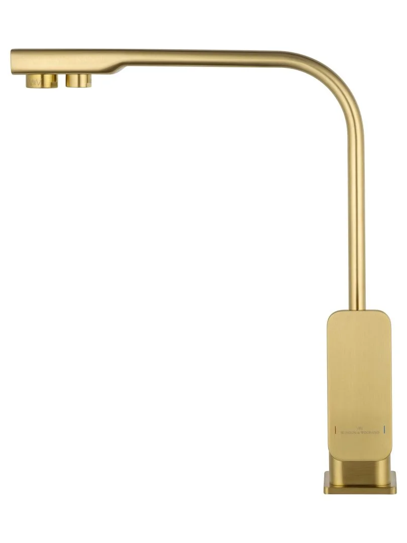 Приобрести смеситель для кухни c подключением фильтра wonzon & woghand, брашированное золото (ww-88458004-bg)