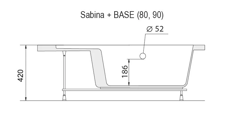 Приобрести фронтальная панель для ванны ravak sabina 90 см a917001020