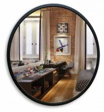Azario Зеркало Манхэттен-лофт 77х77 см, металлическая рама, черный ФР-00001425