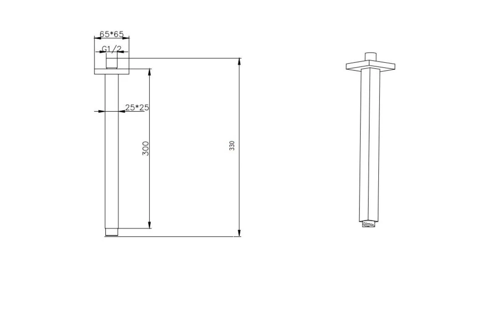 Приобрести boheme кронштейн верхнего душа qubic 30 см, потолочный, бронза 629-qubic-br