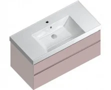 Тумба подвесная с раковиной Kerama Marazzi CUBO 100 см, лимо